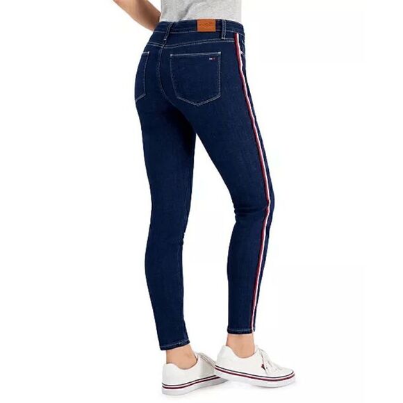 Tommy Hilfiger Womens Side Stripe Vintage Tribeca Skinny Jeans Size 8 - Picture 3 of 10
